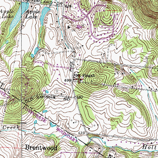 Topographic Map of Mount Pisgah School (historical), TN