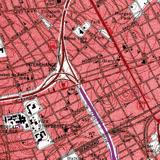 Topographic Map of Mount Zion Baptist Church, TN