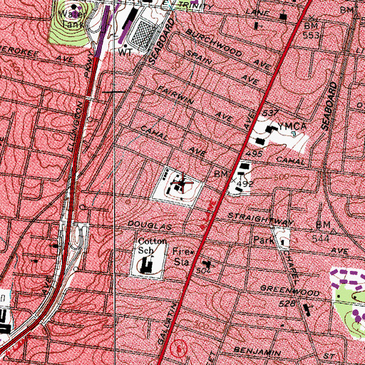 Topographic Map of Nashville Auto Diesel College, TN