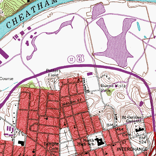 Topographic Map of New Jerusalem Primitive Baptist Church, TN