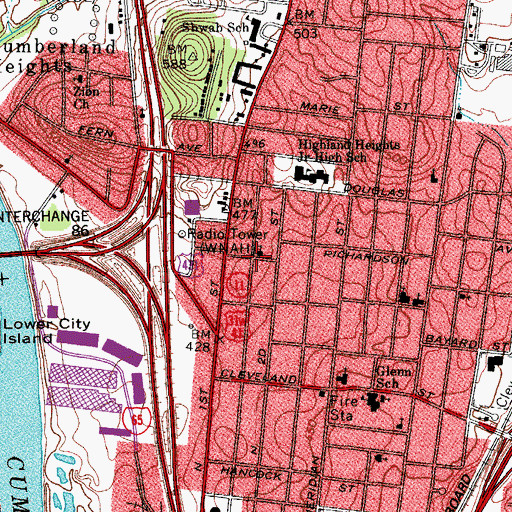 Topographic Map of Northeast Church of Christ, TN