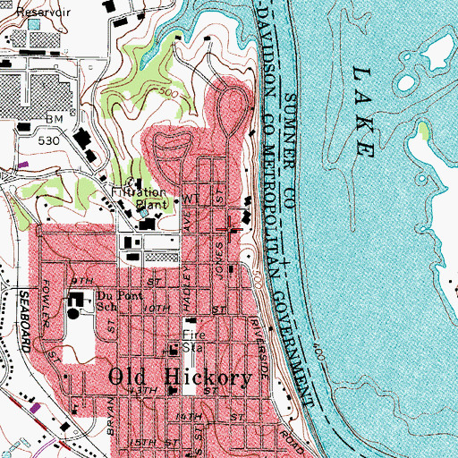 Topographic Map of Old Hickory Church of the Nazarene, TN