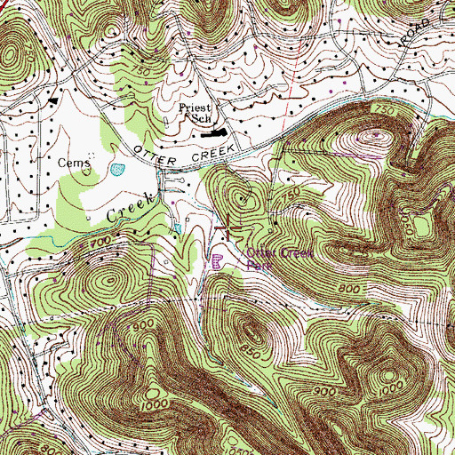 Topographic Map of Otter Creek Park, TN