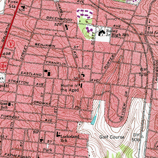 Topographic Map of Our Lords Church, TN
