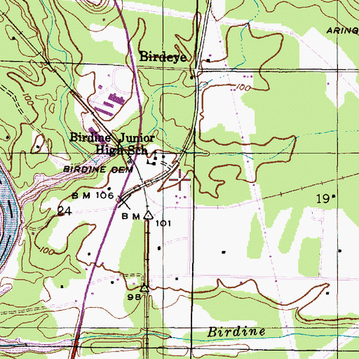 Topographic Map of Birdine Church, AL