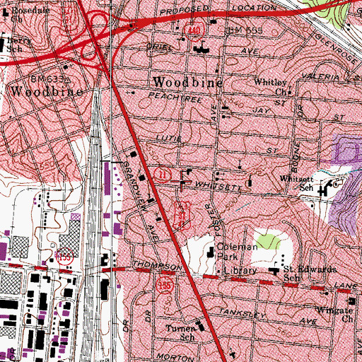Topographic Map of Patterson Memorial United Methodist Church, TN