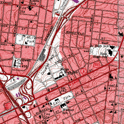 Topographic Map of Payne Chapel African Methodist Episcopal Church, TN