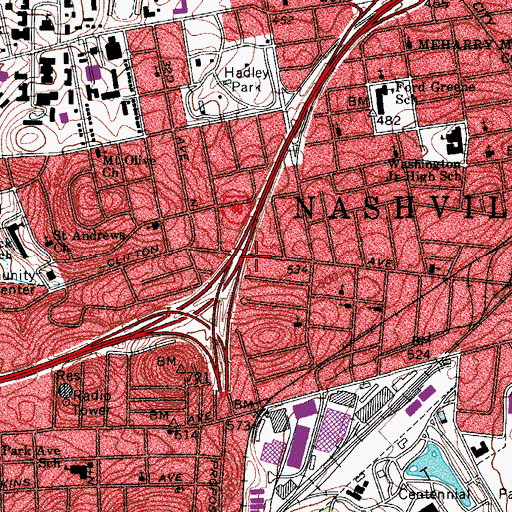 Topographic Map of Peoples Number Two Spirtual Temple, TN