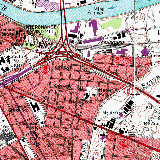 Topographic Map of Phillips Chapel African Methodist Episcopal Church, TN