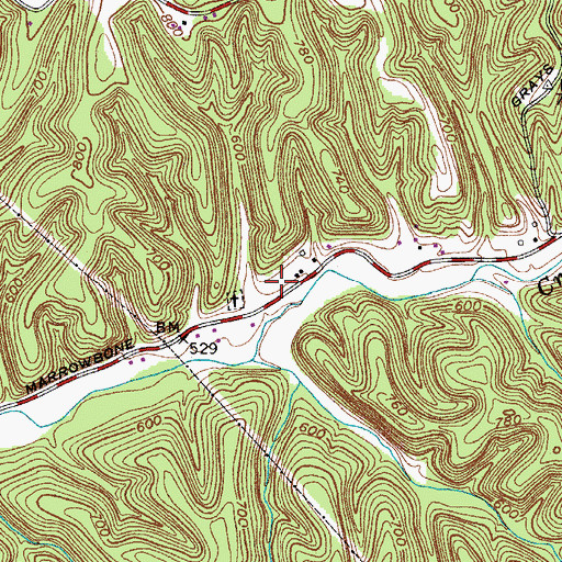 Topographic Map of Pinedale Church (historical), TN