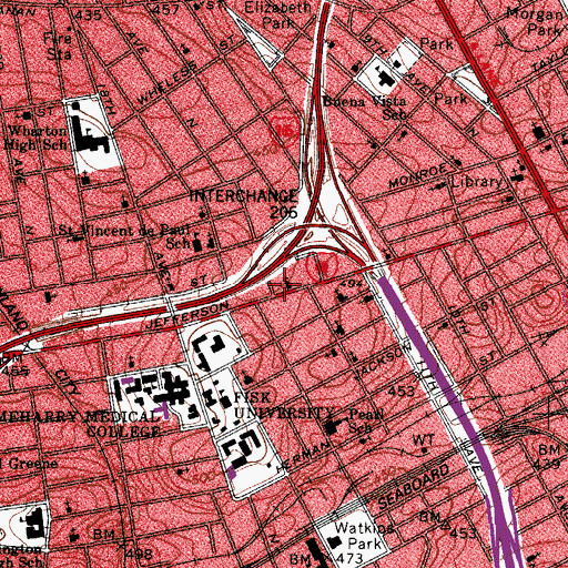 Topographic Map of Pleasant Green Baptist Church, TN