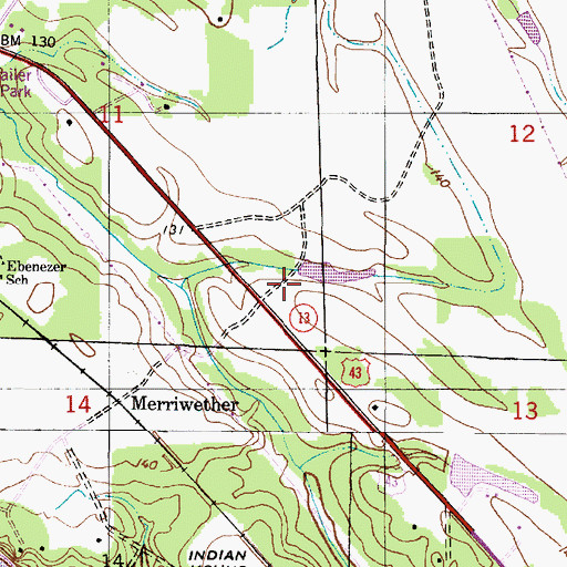 Topographic Map of Birdine School (historical), AL
