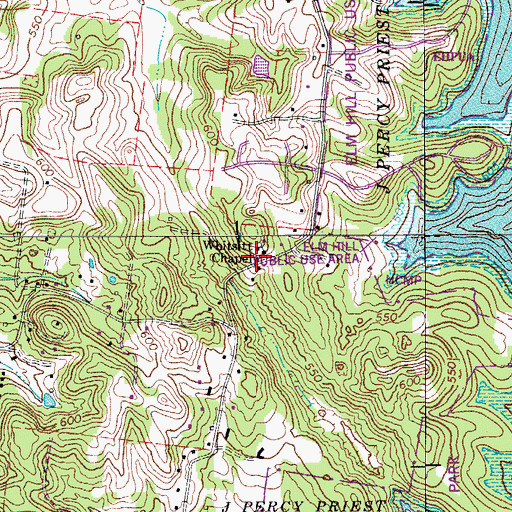 Topographic Map of Pleasant Hill School (historical), TN