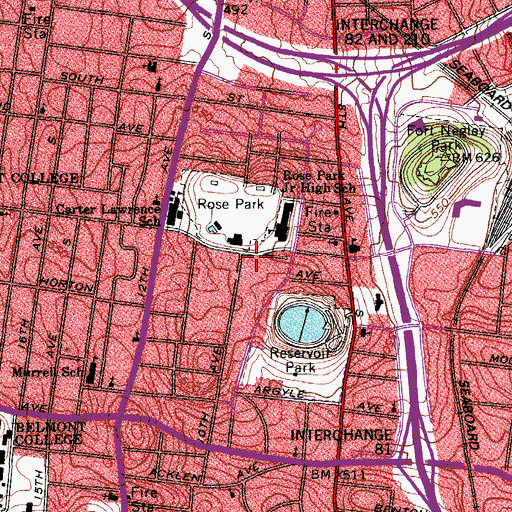 Topographic Map of Pleasant Valley Primitive Baptist Church, TN