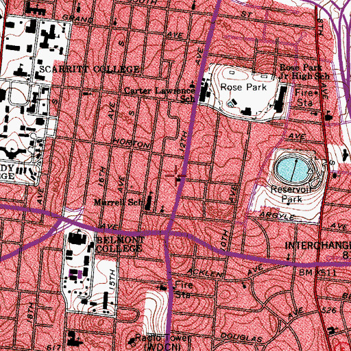 Topographic Map of Progressive Baptist Church, TN