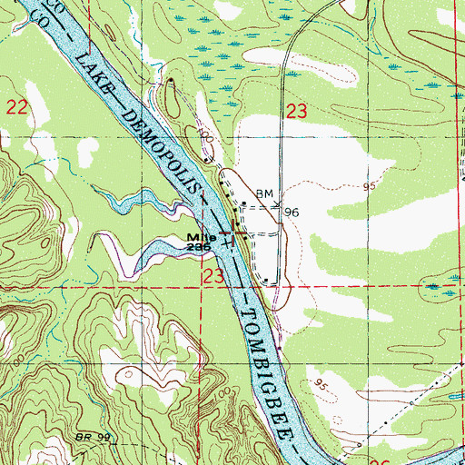 Topographic Map of Bluff Port Landing (historical), AL