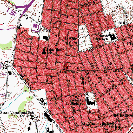 Topographic Map of Ransom Temple Cumberland Presbyterian West, TN
