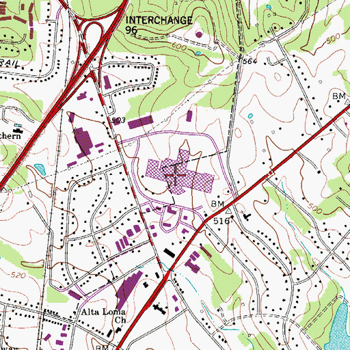 Topographic Map of Rivergate Mall Shopping Center, TN