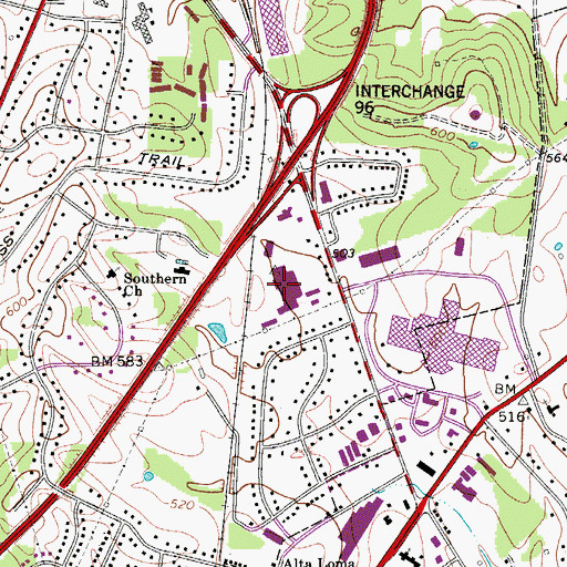Topographic Map of Rivergate Square Shopping Center, TN
