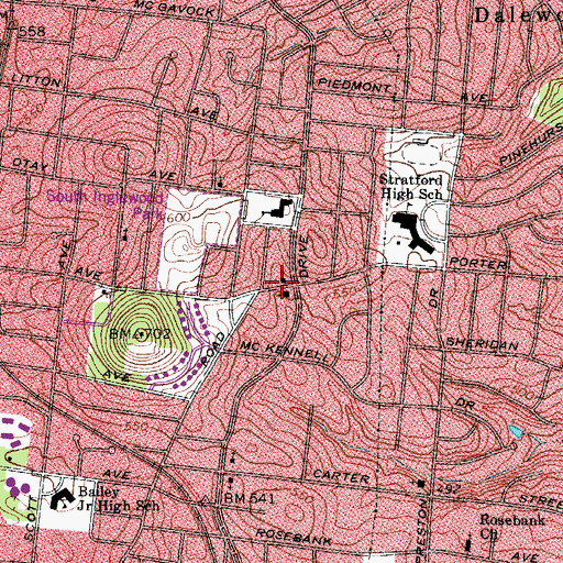Topographic Map of Riverside Baptist Church, TN