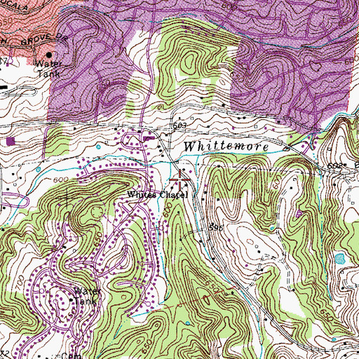 Topographic Map of Rough Rock School (historical), TN
