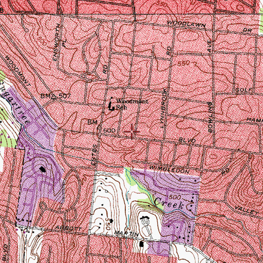 Topographic Map of Saint Andrews Episcopal Church, TN