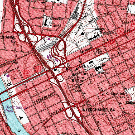 Topographic Map of Saint Anns Episcopal Church, TN