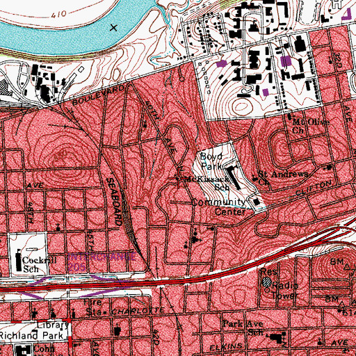 Topographic Map of Saint Lukes African Methodist Episcopal Church, TN