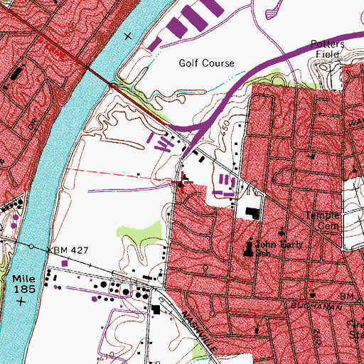 Topographic Map of Saint Lukes Church, TN