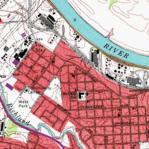 Topographic Map of Saint Lukes Community Center, TN