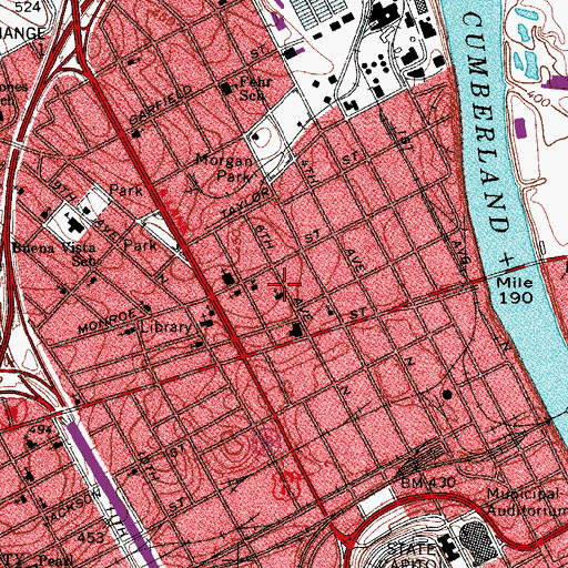 Topographic Map of Saint Mark Missionary Baptist Church, TN