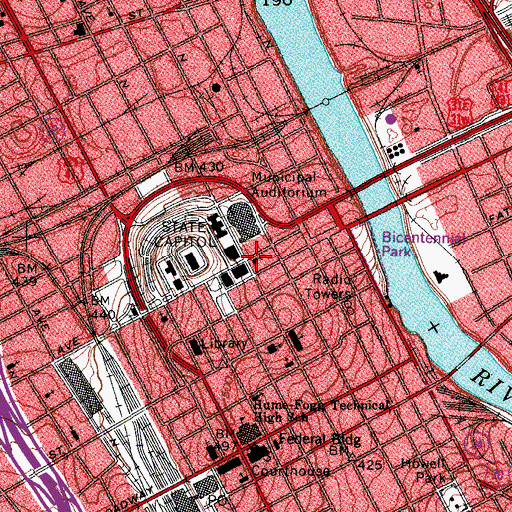 Topographic Map of Saint Marys Catholic Church, TN