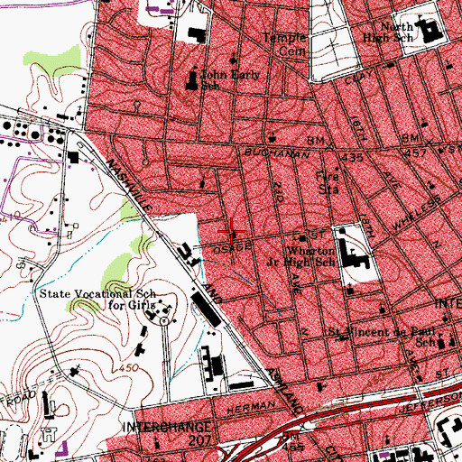 Topographic Map of Saint Matthew Baptist Church, TN