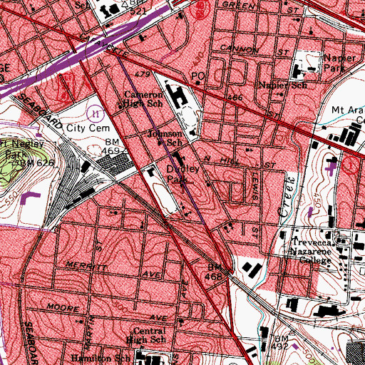 Topographic Map of Saint Patricks Catholic Church, TN