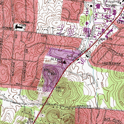 Topographic Map of Saint Paul Christian Academy, TN