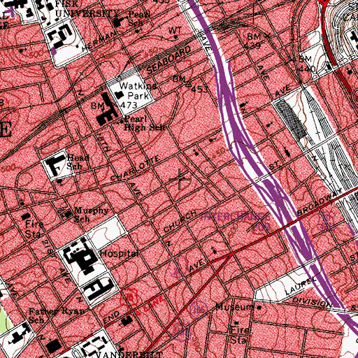 Topographic Map of Saint Paul Primitive Baptist Church, TN
