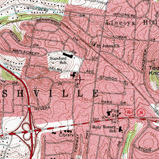 Topographic Map of Saint Philips Episcopal Church, TN