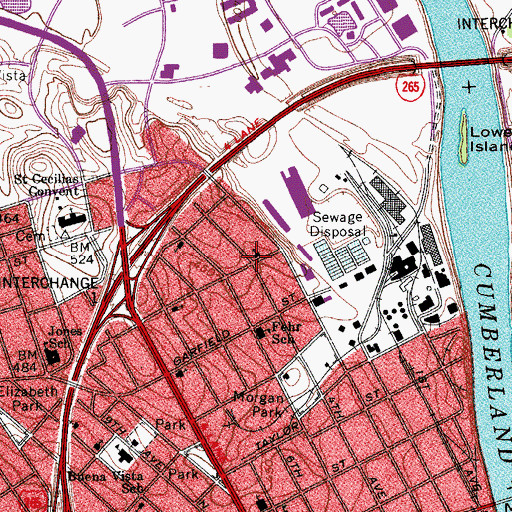 Topographic Map of Salem African Methodist Episcopal Church, TN
