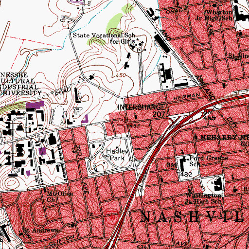 Topographic Map of Samaritan Ministry of Temple Baptist Church, TN