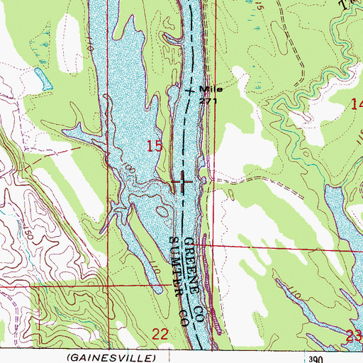 Topographic Map of Bracketts Bar, AL