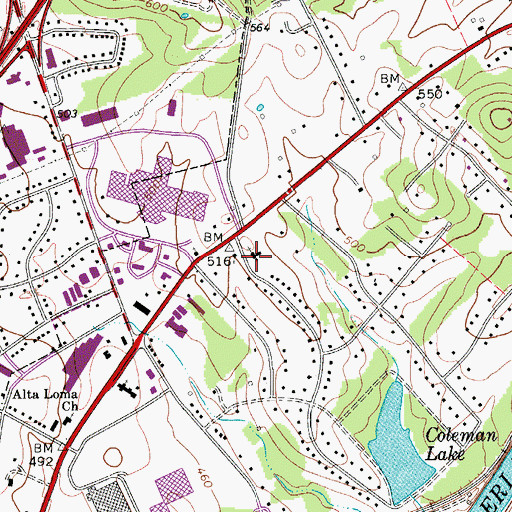 Topographic Map of Shepherd Hills United Methodist Church, TN