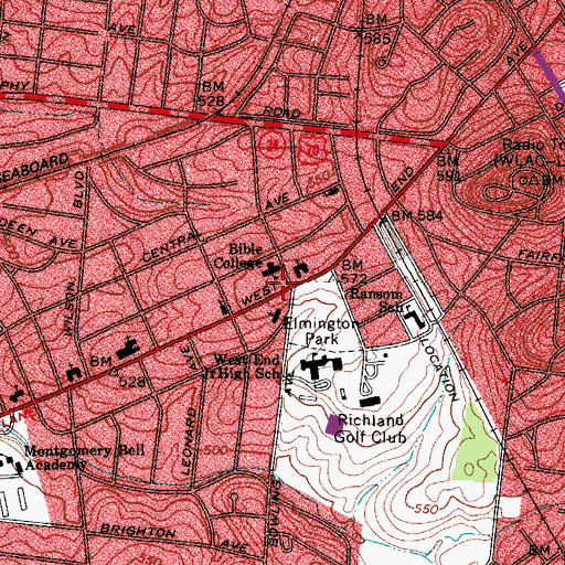 Topographic Map of Sherith Israel Congregation, TN