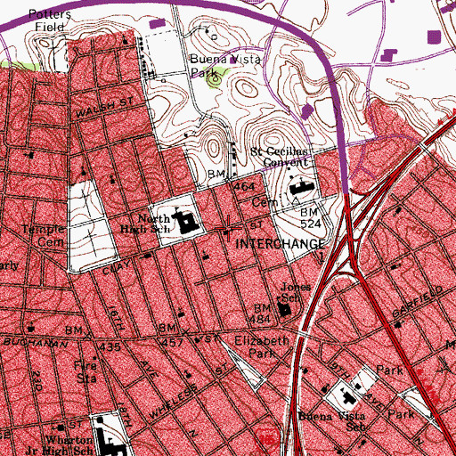 Topographic Map of Swift Tabernacle Baptist Church, TN