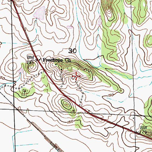 Topographic Map of Brentwood Plantation (historical), AL