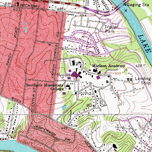 Topographic Map of Skyline Madison Campus, TN