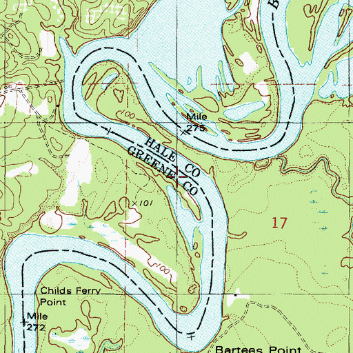 Topographic Map of Brodnax Bar, AL