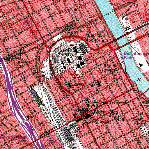 Topographic Map of Tennessee State Museum, TN