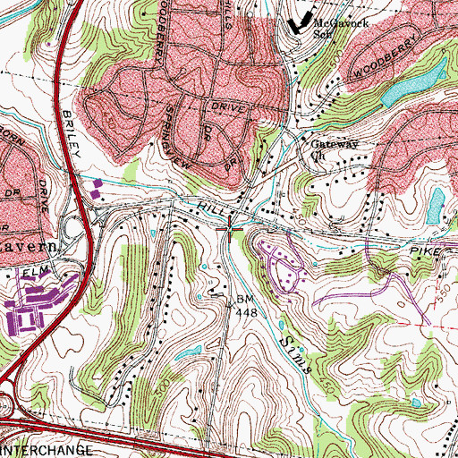 Topographic Map of Trabues Mill (historical), TN