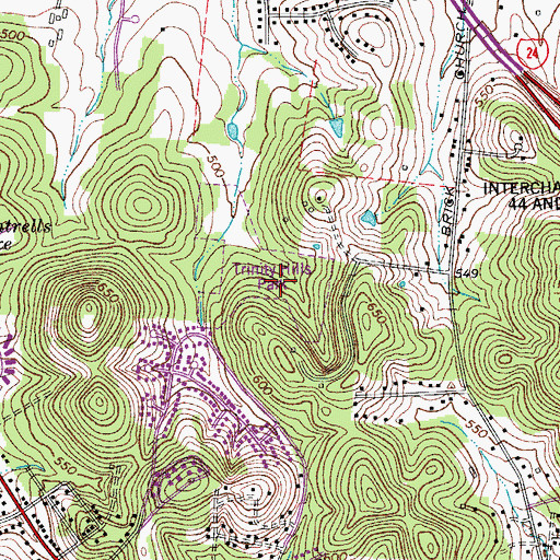 Topographic Map of Trinity Hills Park, TN
