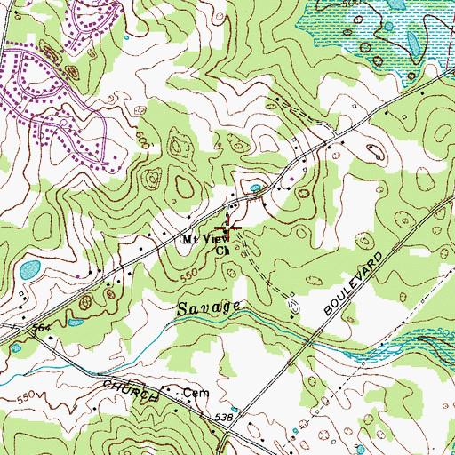 Topographic Map of Union School (historical), TN